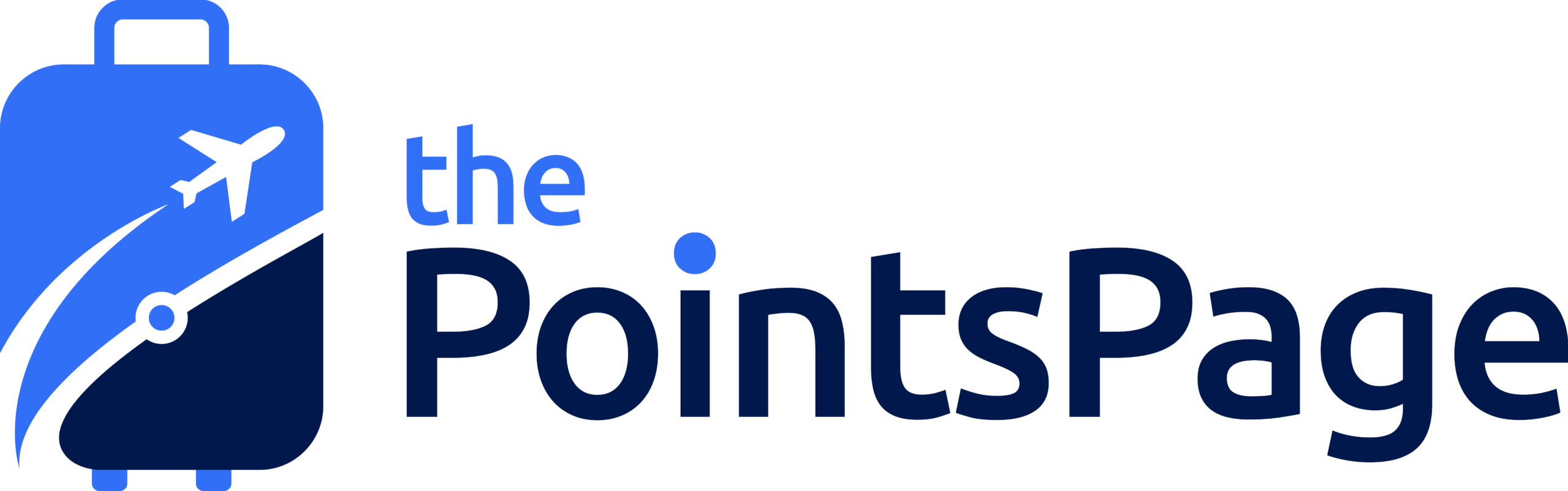 thePointsPage logo with suitcase and text