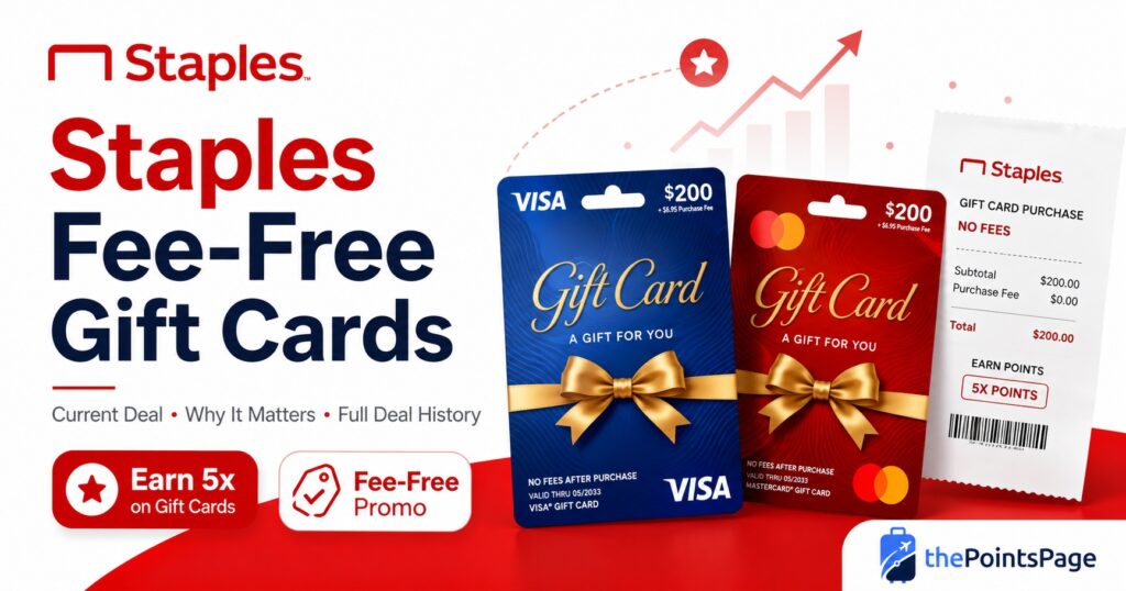Staples fee free gift card promo featured image